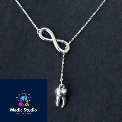 solid molar necklace silver color